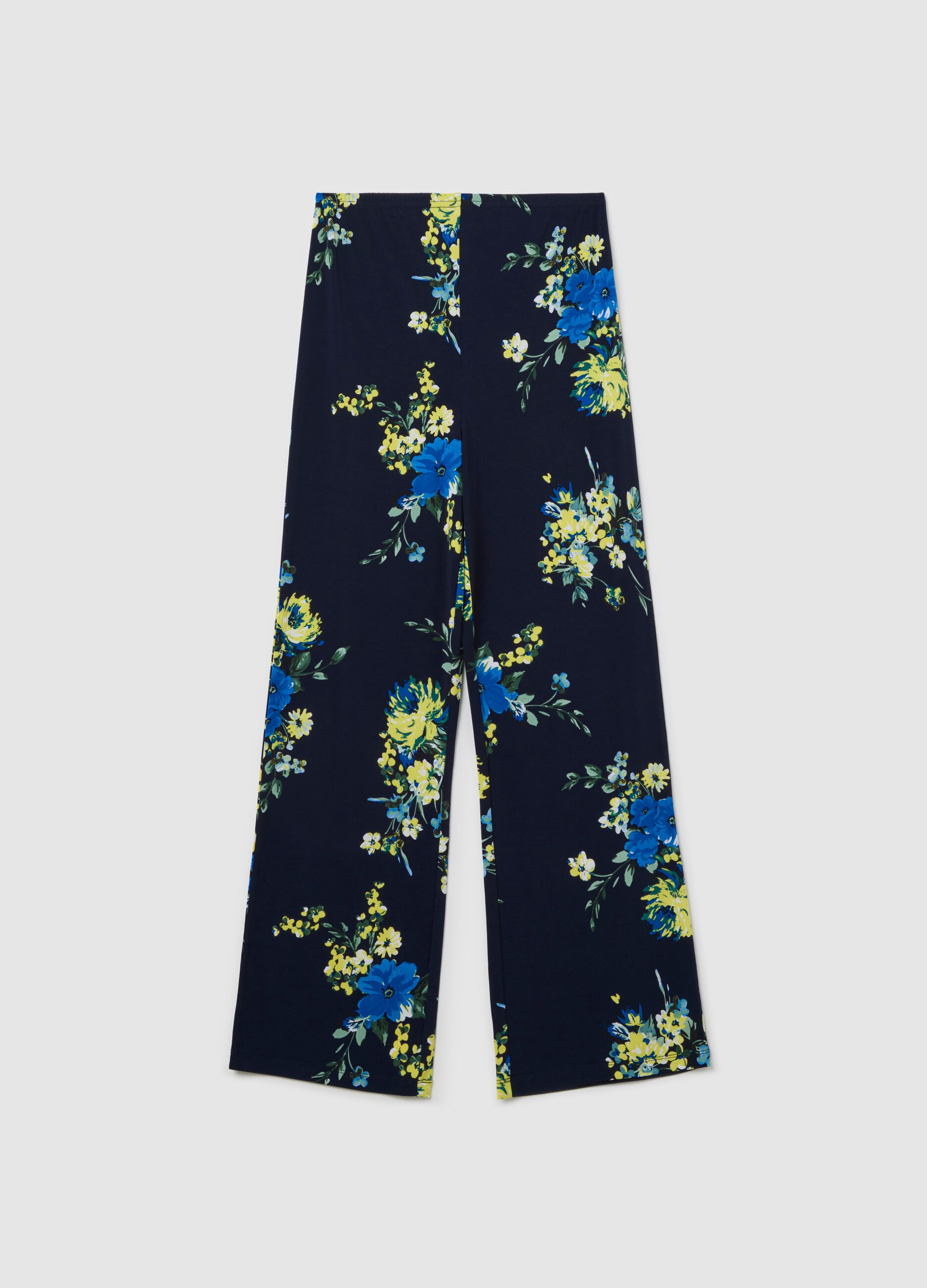 Maternity trousers with floral print