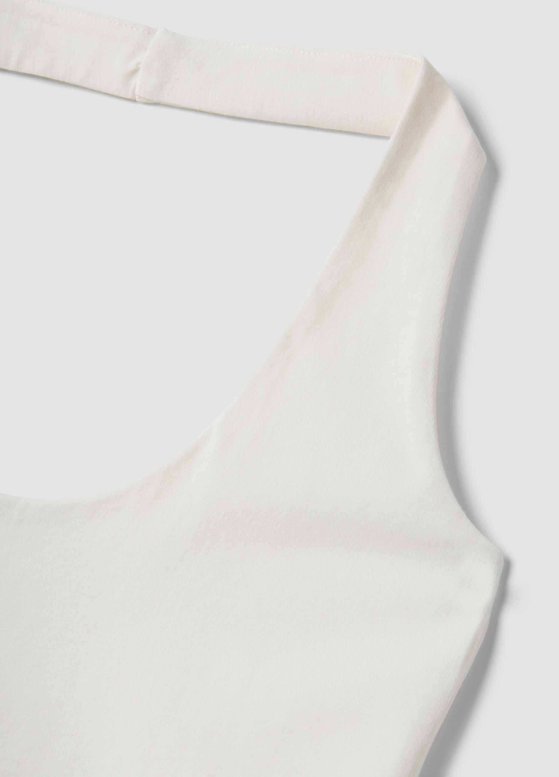 White stretch cotton tank top