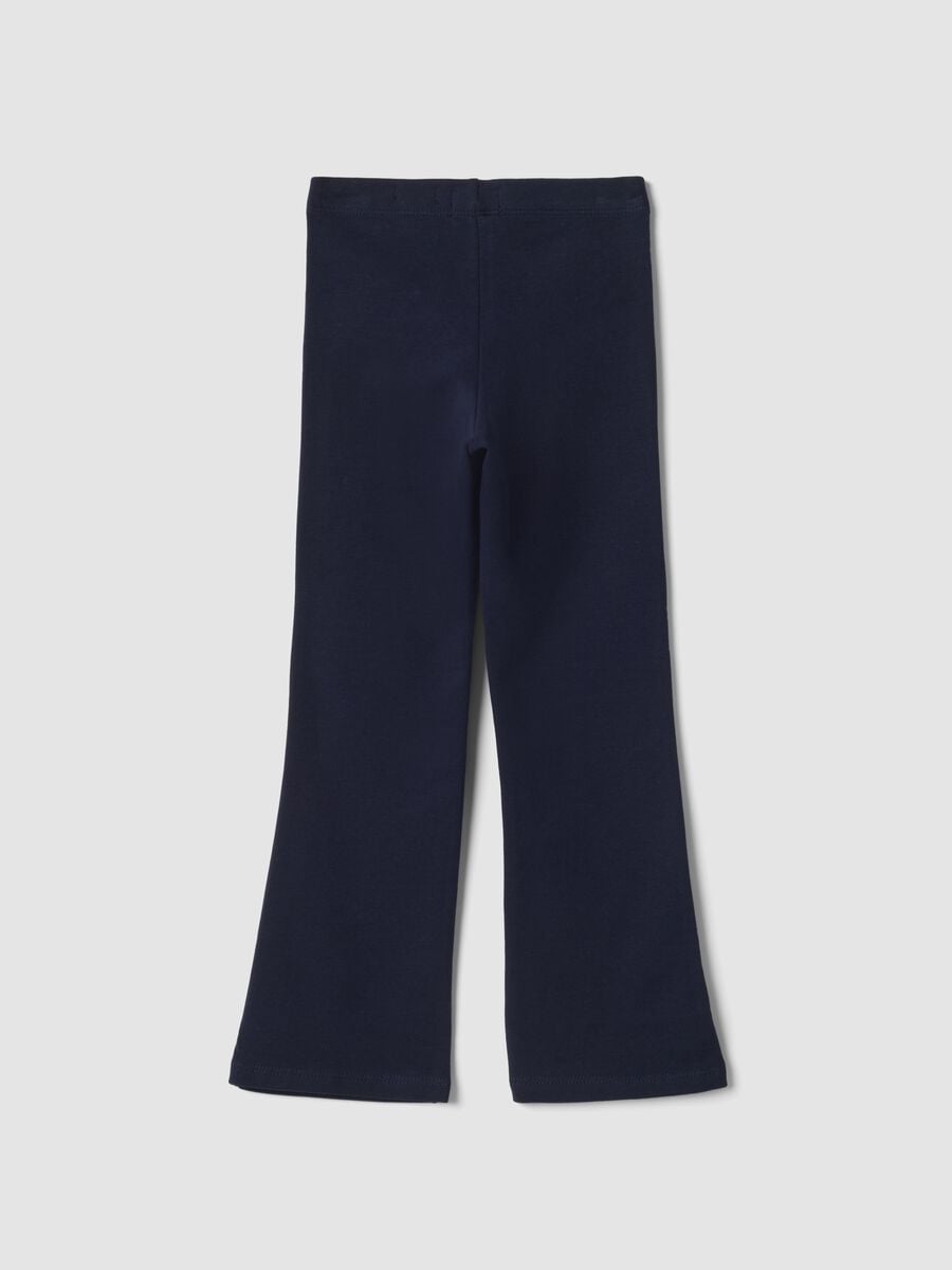 Blue stretch organic cotton leggings_1