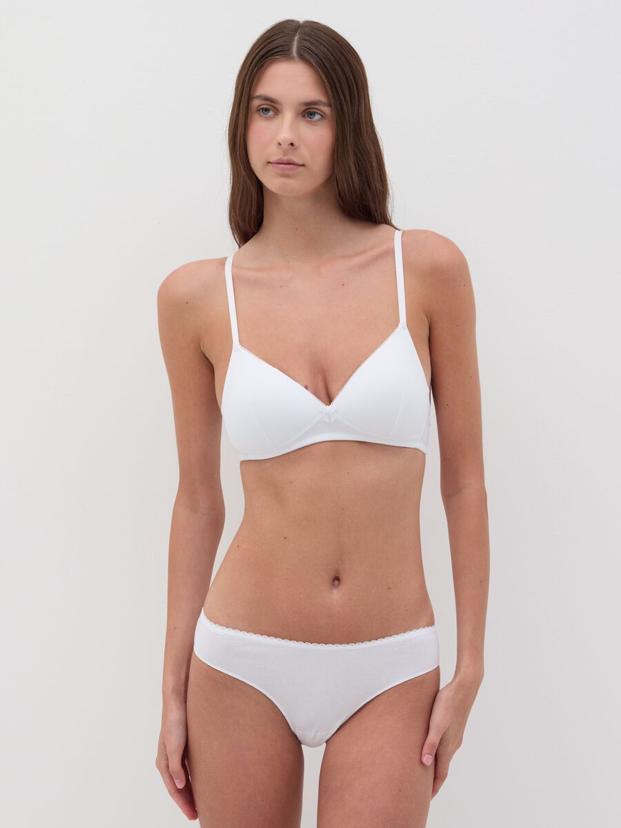 The Triangle stretch cotton triangle bra_0