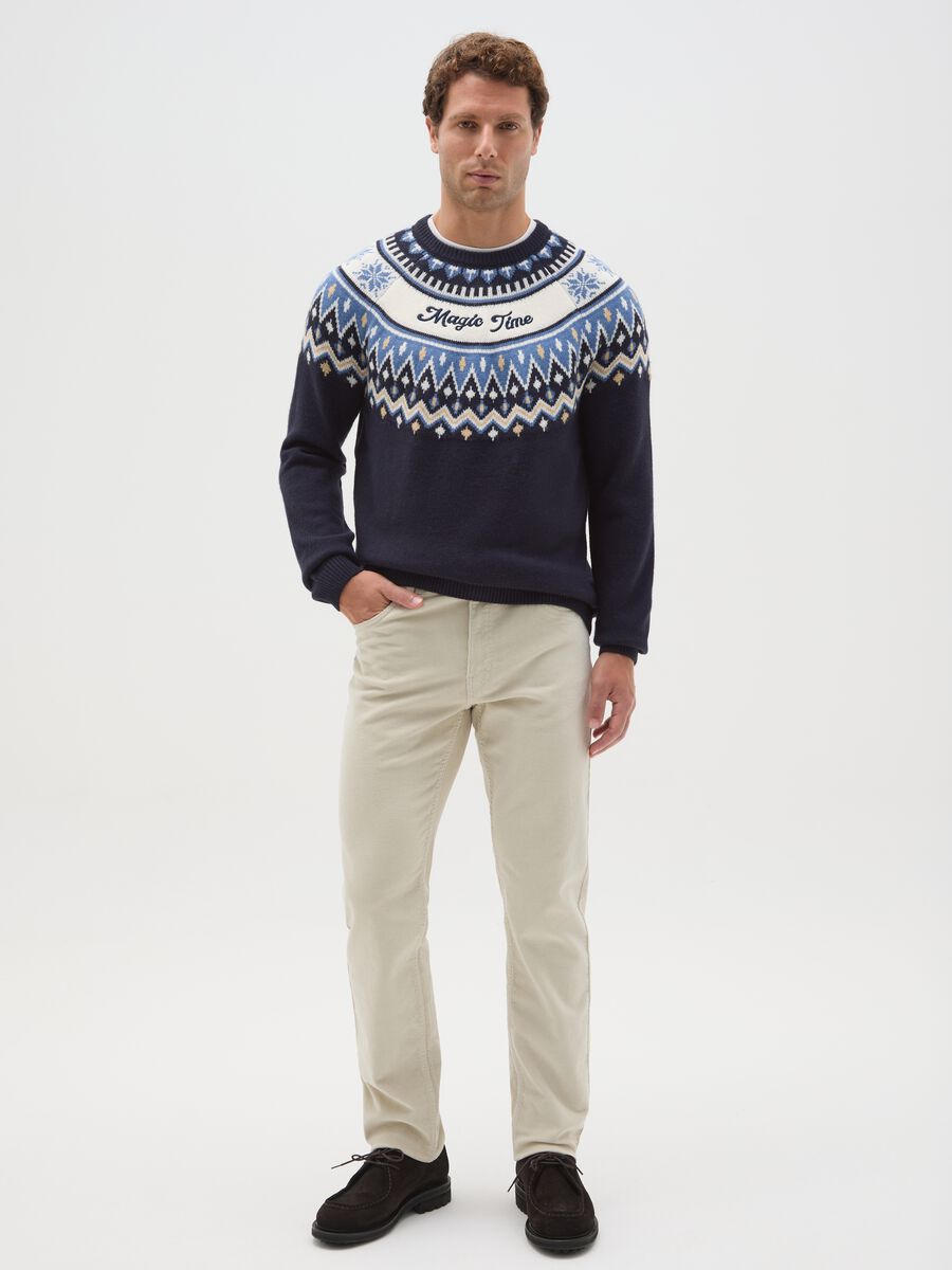 Save the Children Christmas Jumper with Blue Jacquard Pattern_1