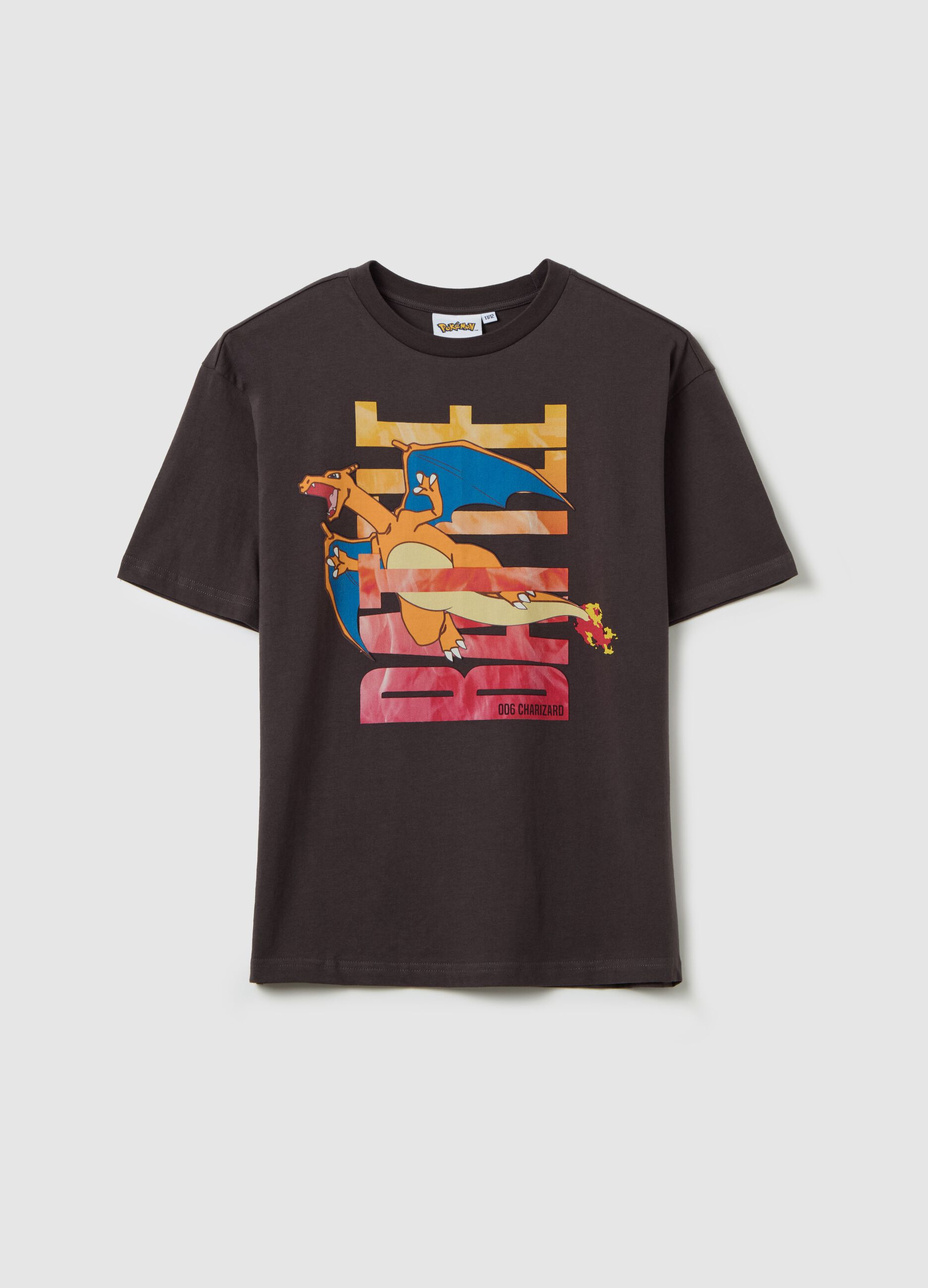 Cotton T-shirt with Pokémon Charizard print