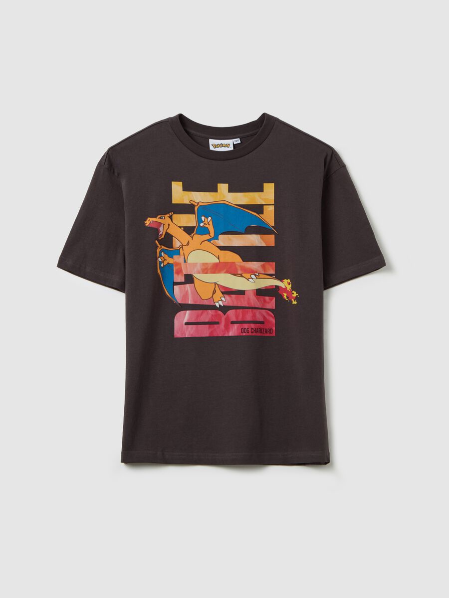 Cotton T-shirt with Pokémon Charizard print_3