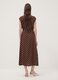 Brown midi dress in pure viscose with polka dots, regular fit_3
