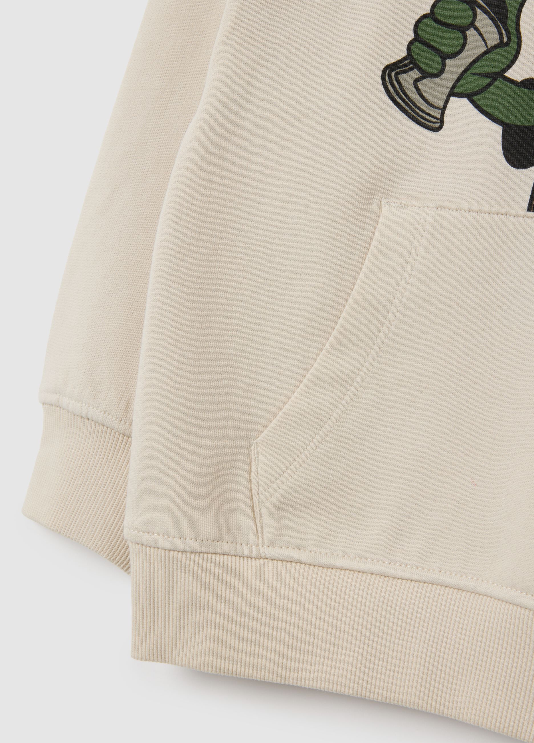 Beige Regular Fit Kids' Sweatshirt in Pure Cotton