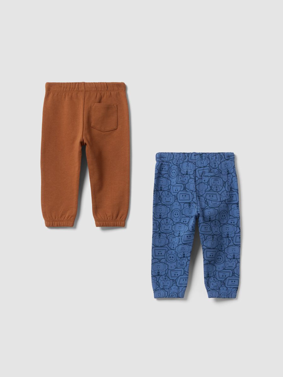 Bipack di jogger blu in puro cotone_1