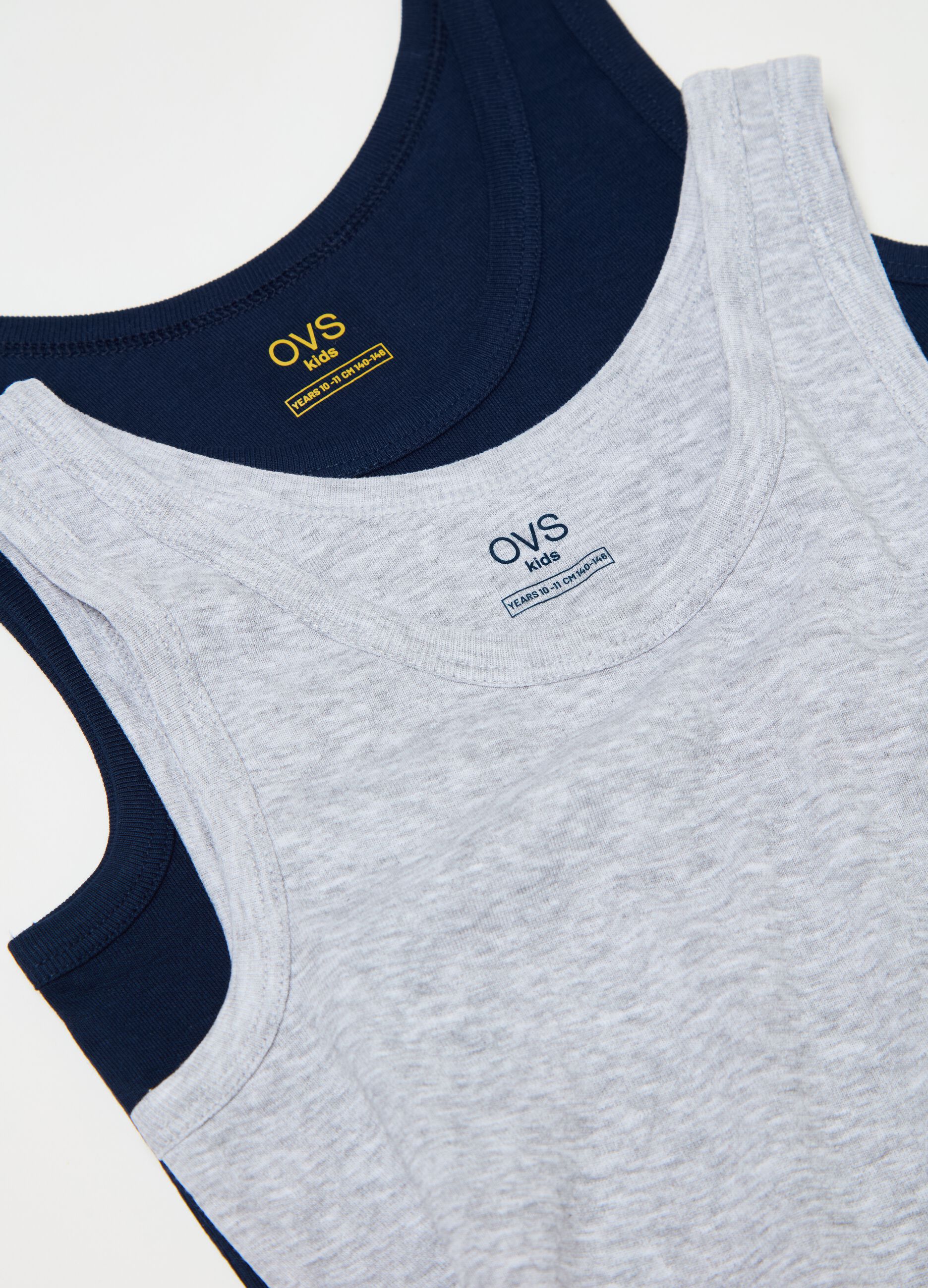 Two-pack racerback vests in organic cotton