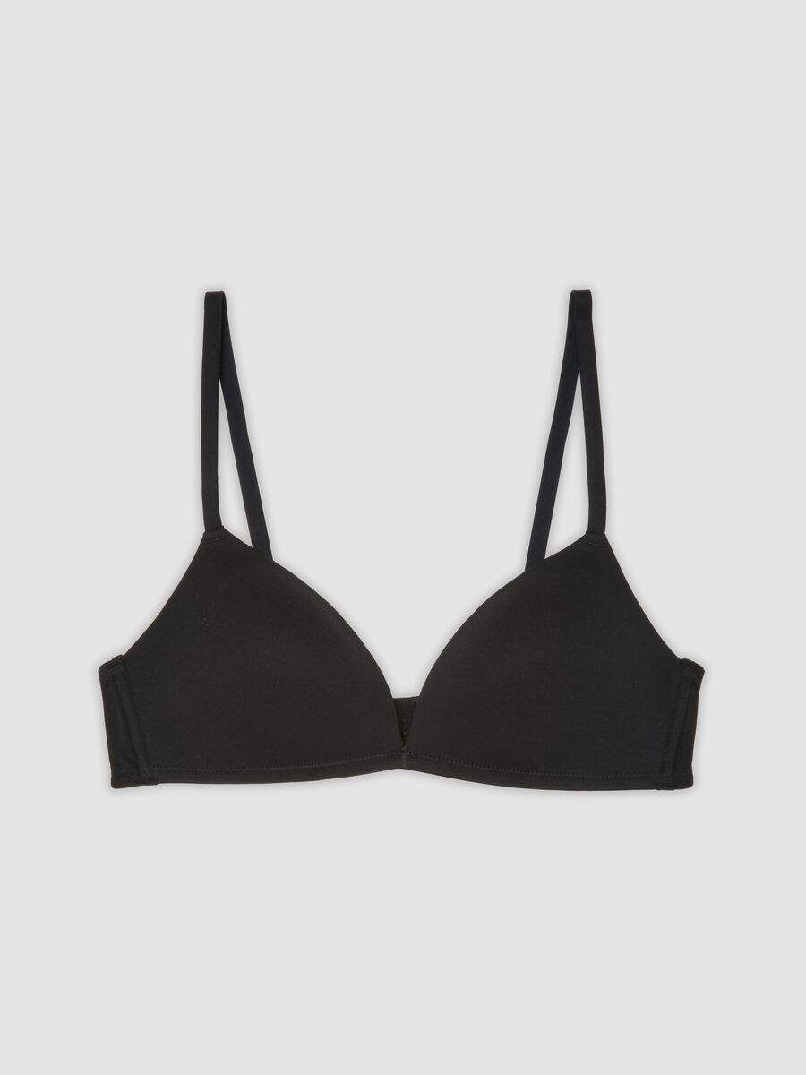Reggiseno nero imbottito in cotone organico_0