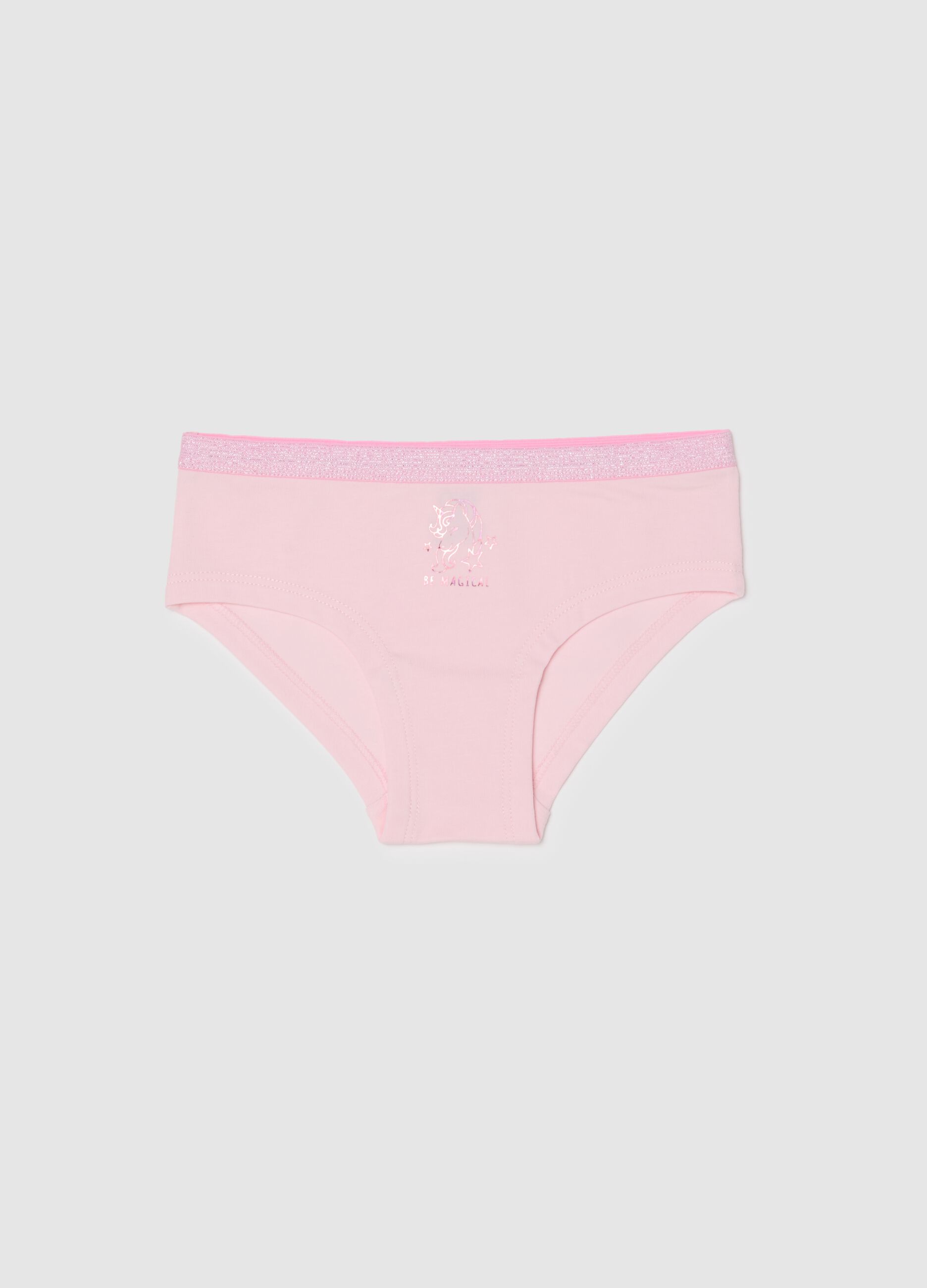 Pink Stretch Cotton Panties for Girls