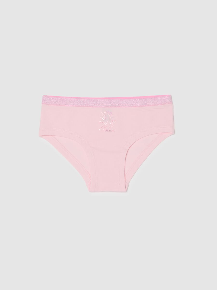 Pink Stretch Cotton Panties for Girls_0