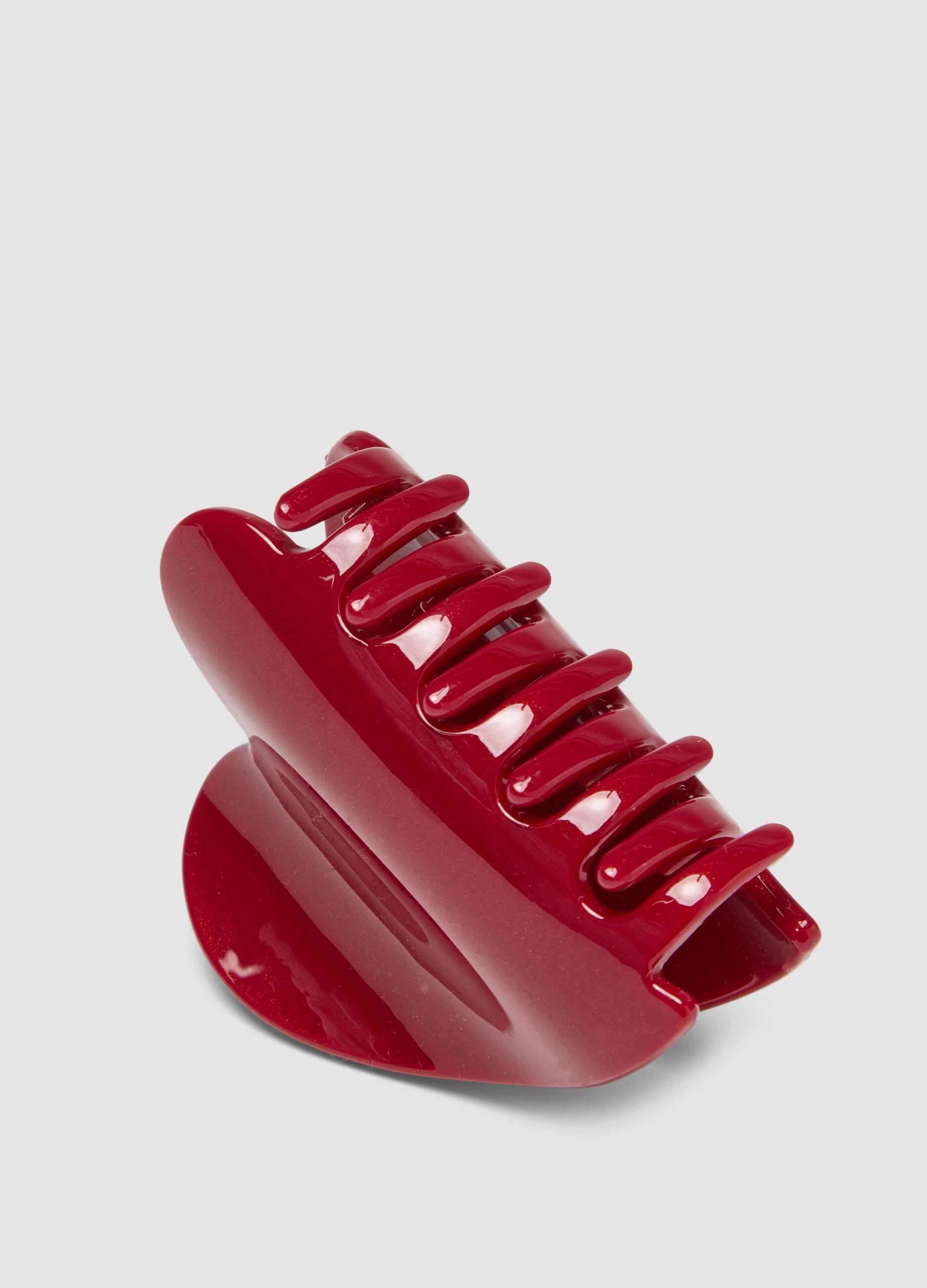 Glossy red hair claw clip