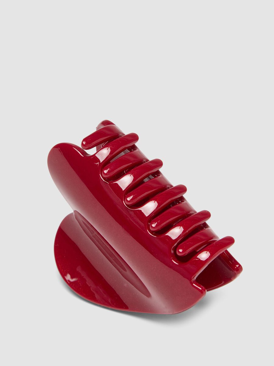 Glossy red hair claw clip_2
