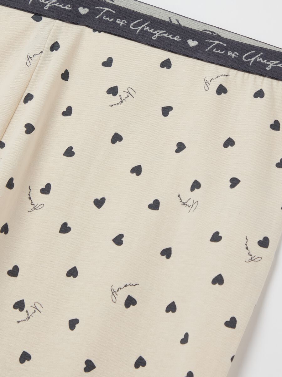 Pyjama bottoms with hearts and contrasting elastic_5