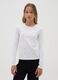 White Stretch Fabric Girl's Long Sleeve T-Shirt_0