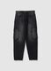 Black pure cotton baggy jeans with cargo pockets_4