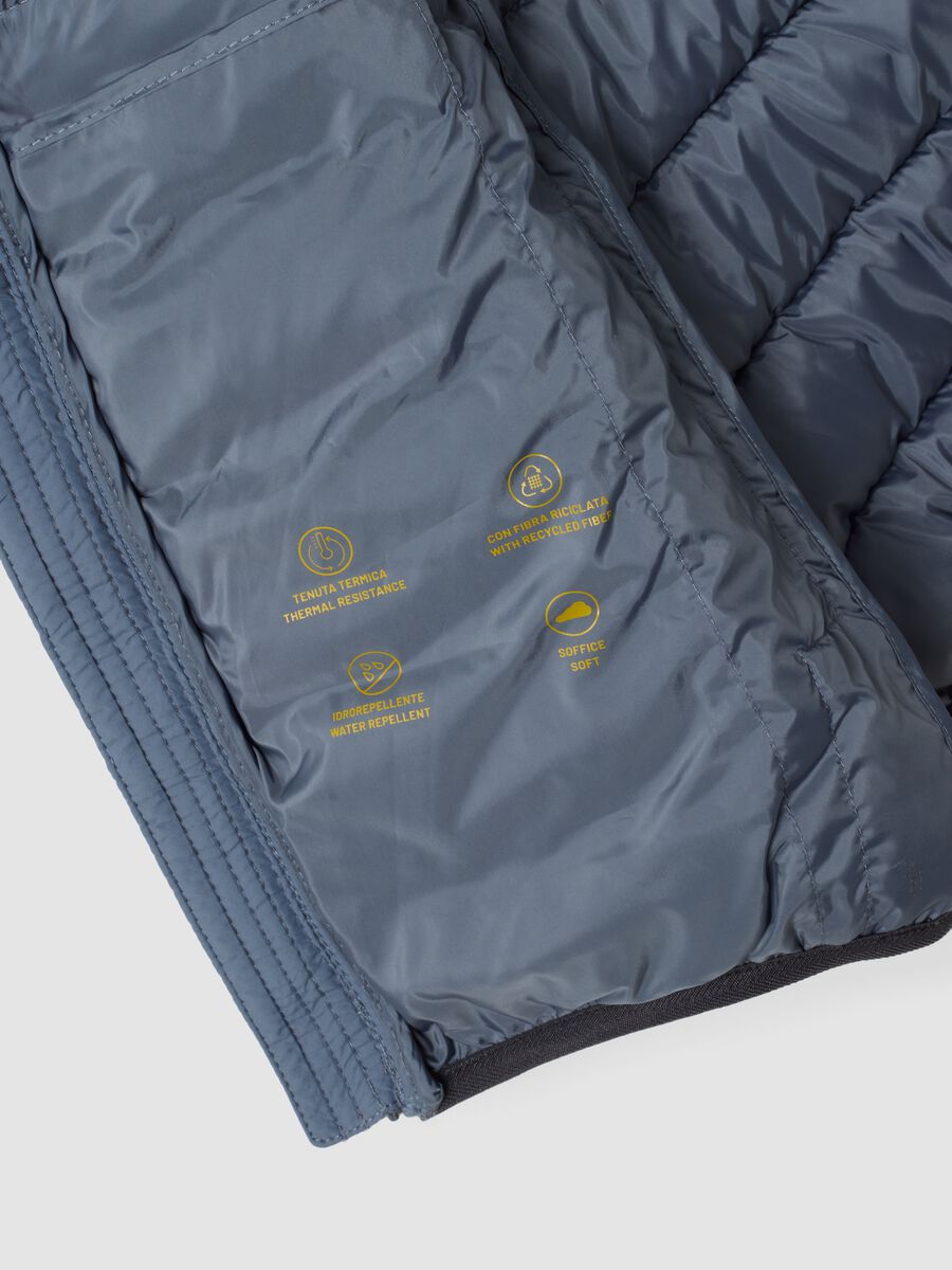 Giubbotto Ultralight grigio imbottito con cappuccio e zip per ragazzo_3