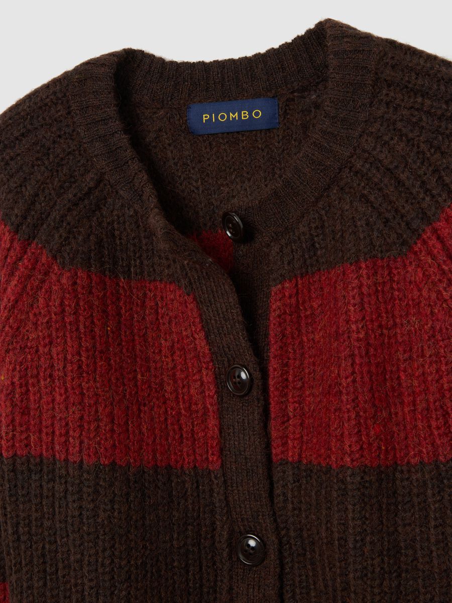 Multicolour striped regular fit cardigan_6