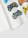 White pure cotton crew-neck T-shirt with gaming print_2