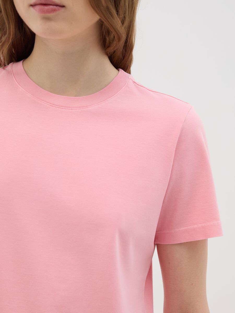 Women’s pink regular-fit T-shirt in 100% cotton_3