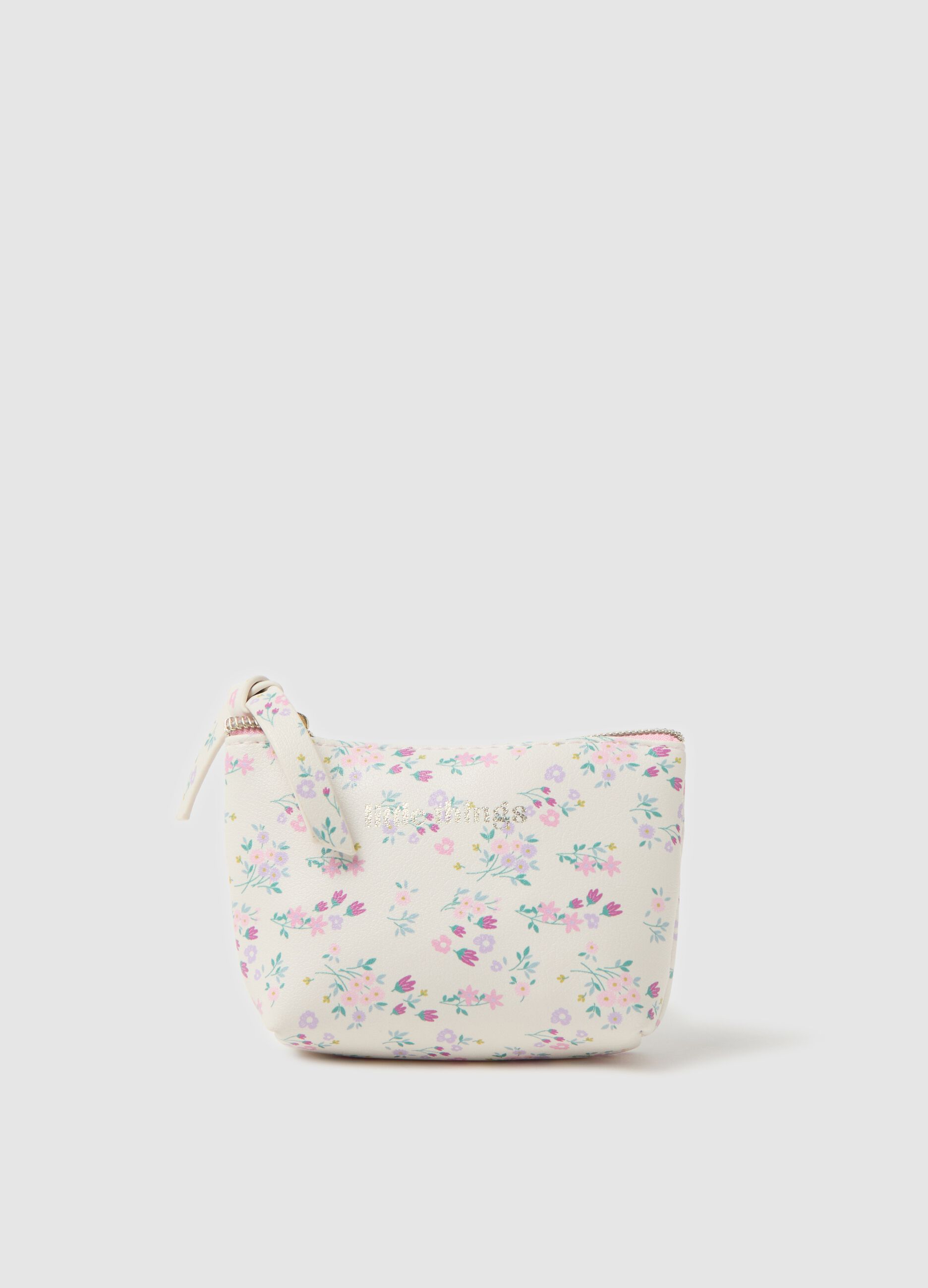 Coin purse with small flowers print