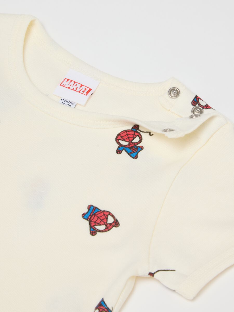 Baby beige cotton bodysuits twin pack with prints_2