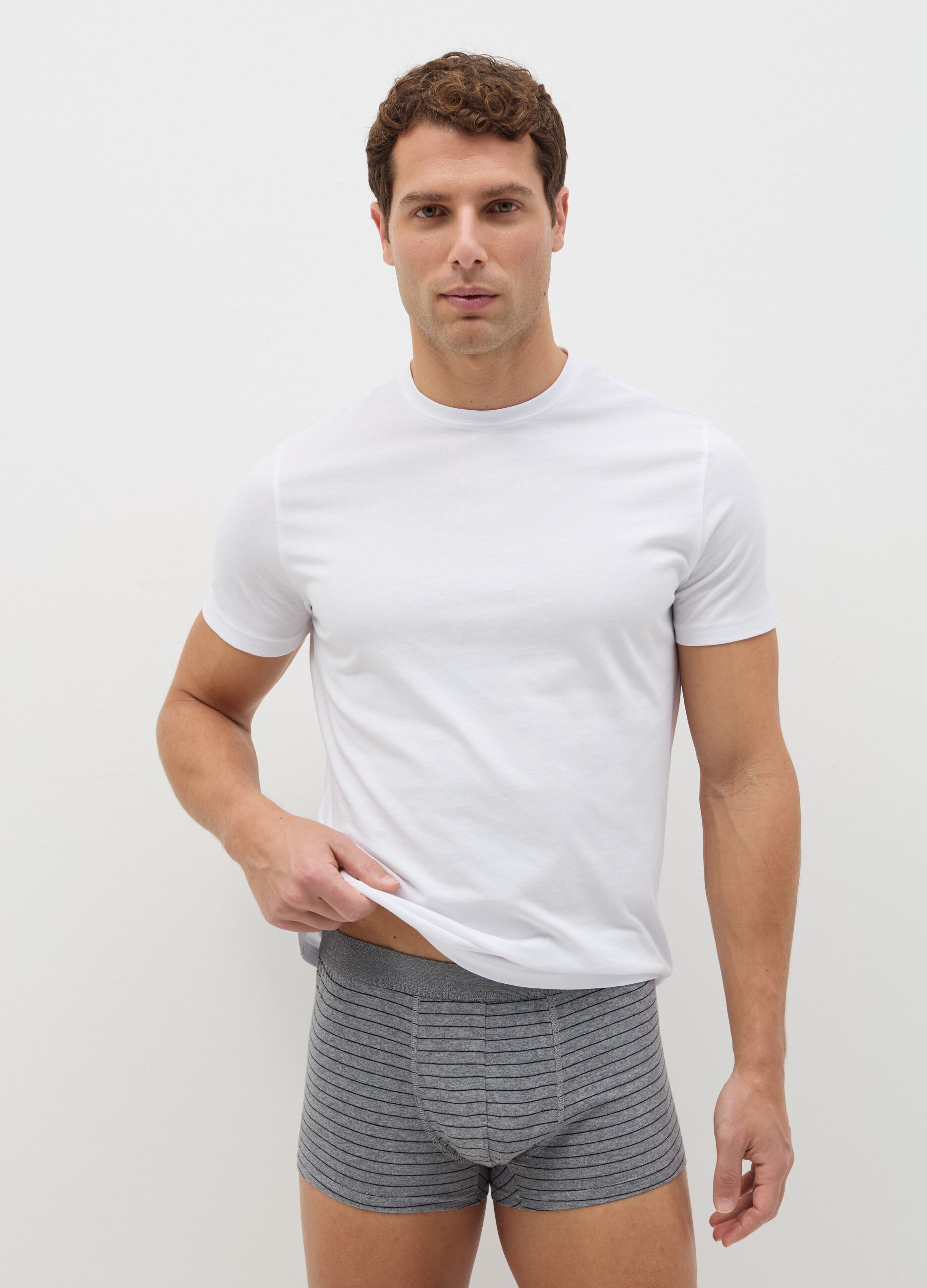 Five-pack boxer shorts in organic cotton with striped pattern