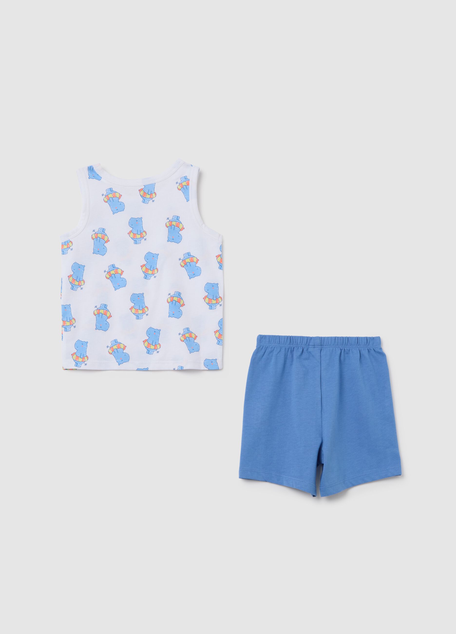 Multicolour Regular Fit Summer Set for Kids in Pure Cotton with Pattern