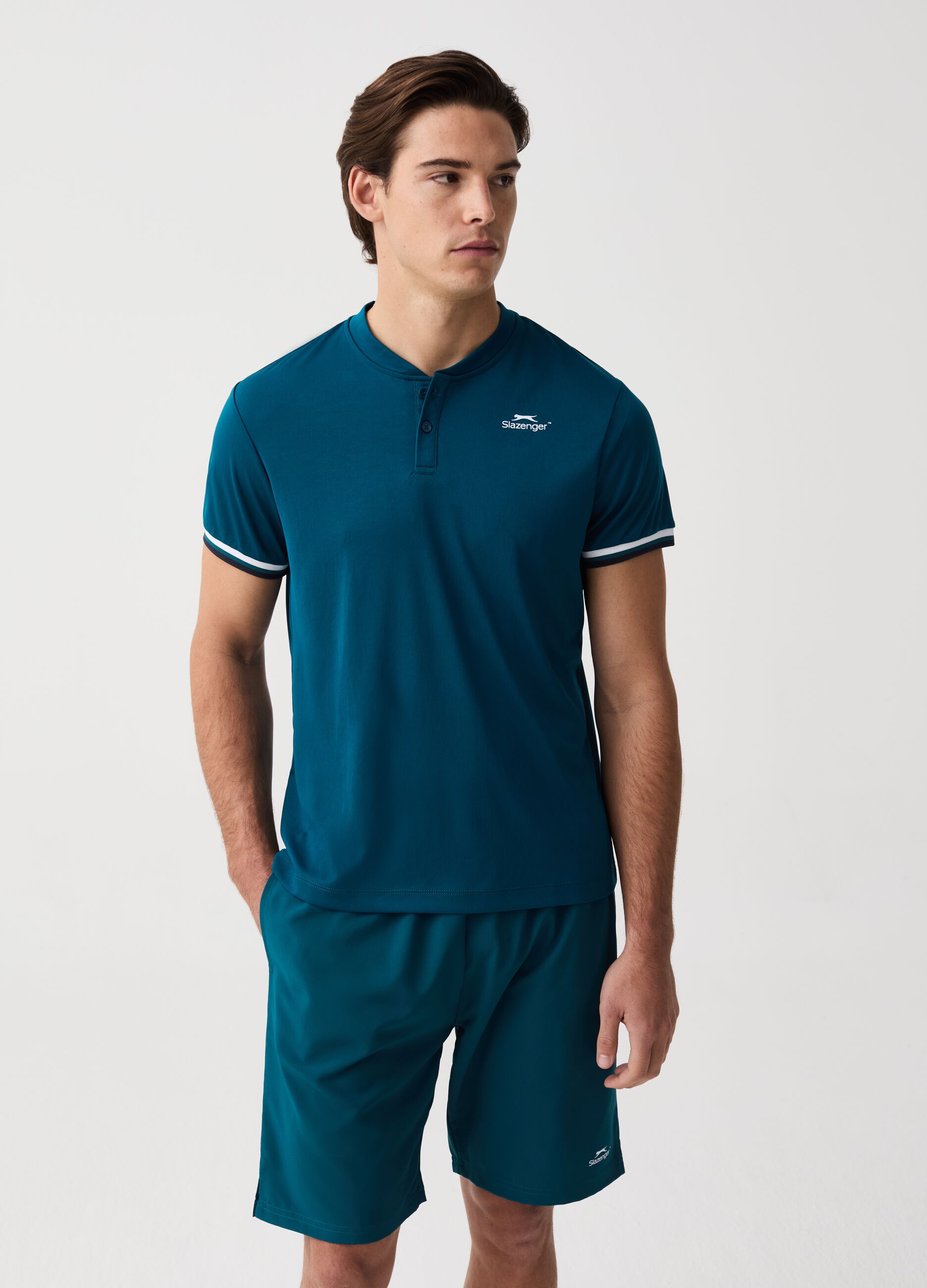 Polo tennis con collo alla coreana Slazenger