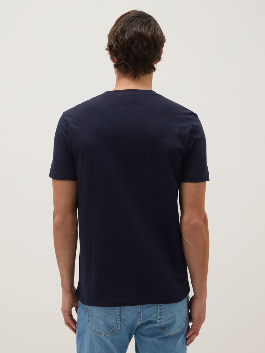 T-shirt in puro cotone blu regular fit_2