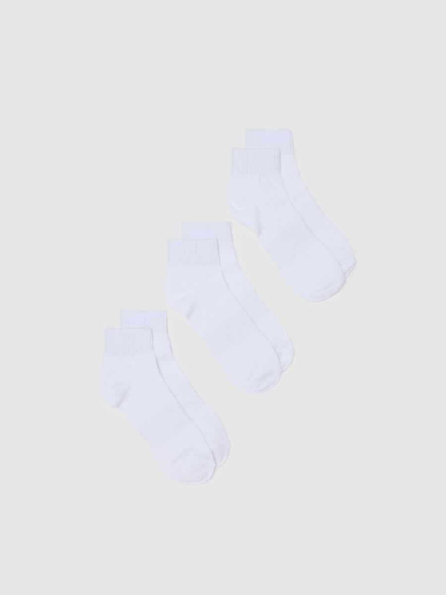Set of White Cotton Blend Socks_0