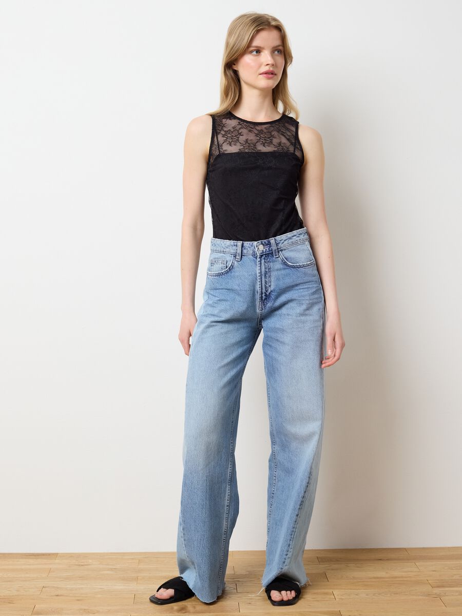 Women's Black Lace Bodysuit Regular Fit_1