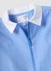 Blue gingham nursery apron with zip and animal embroidery_2