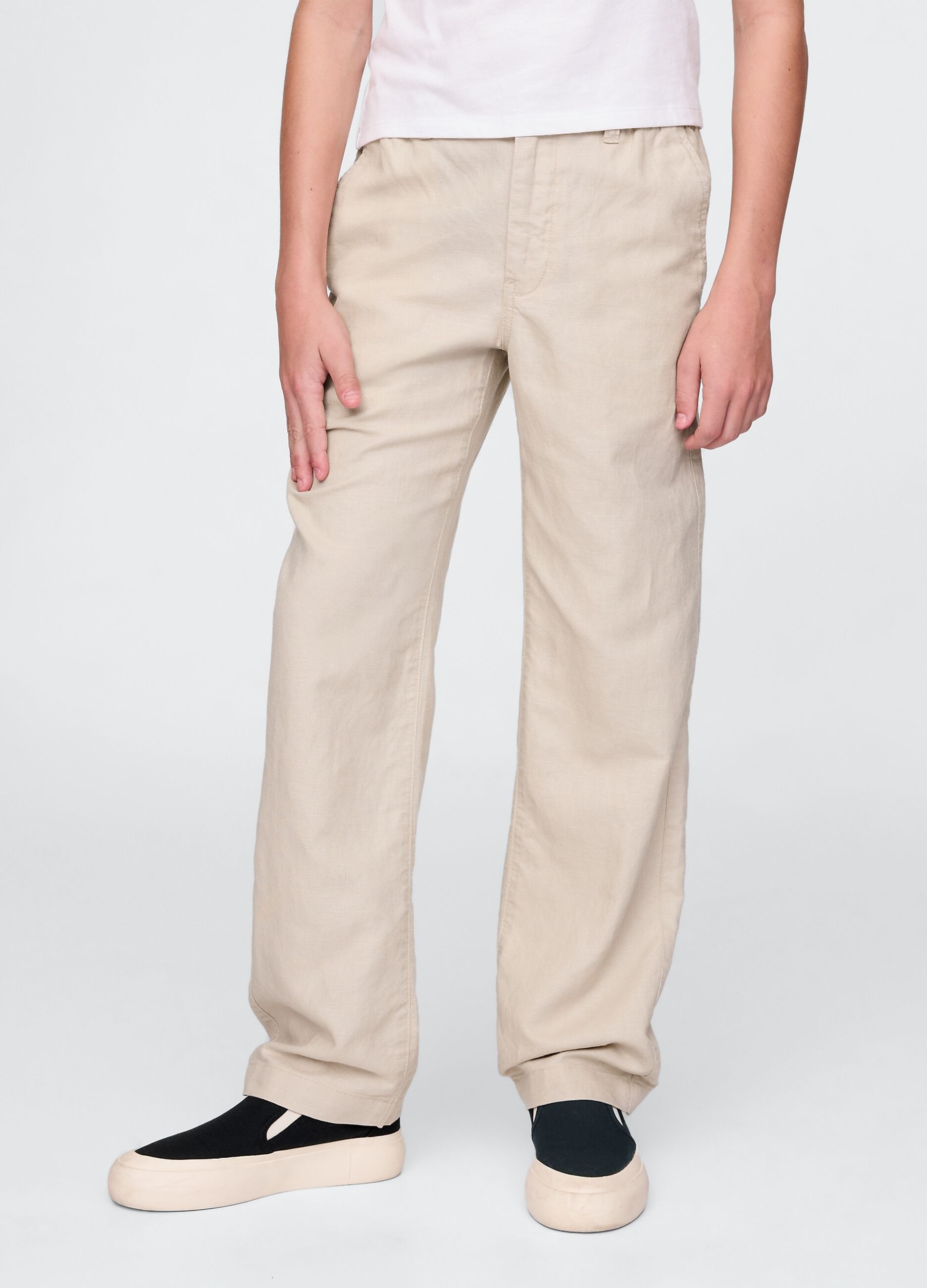 Trousers in linen and viscose