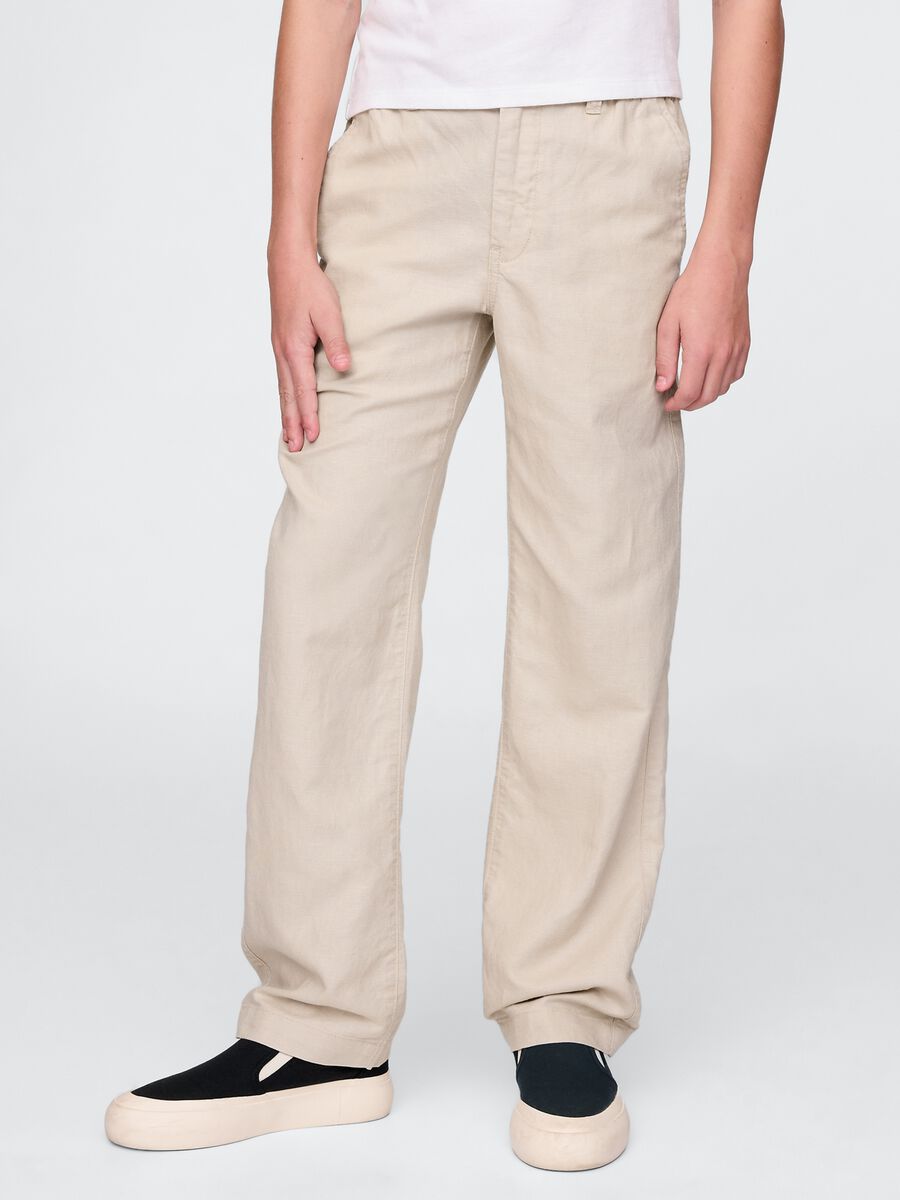 Trousers in linen and viscose_1