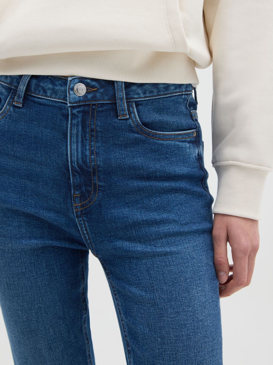 High-waisted blue skinny jeans in stretch cotton_3