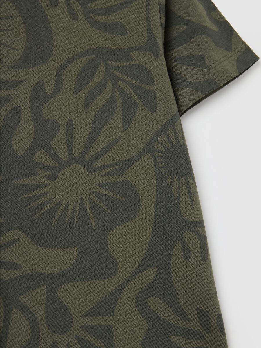 T-shirt da bambino in puro cotone verde regular fit con stampa_2