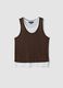 Brown viscose-blend tank top, regular fit_4