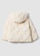 Beige padded hooded zip-up jacket for baby girl_1