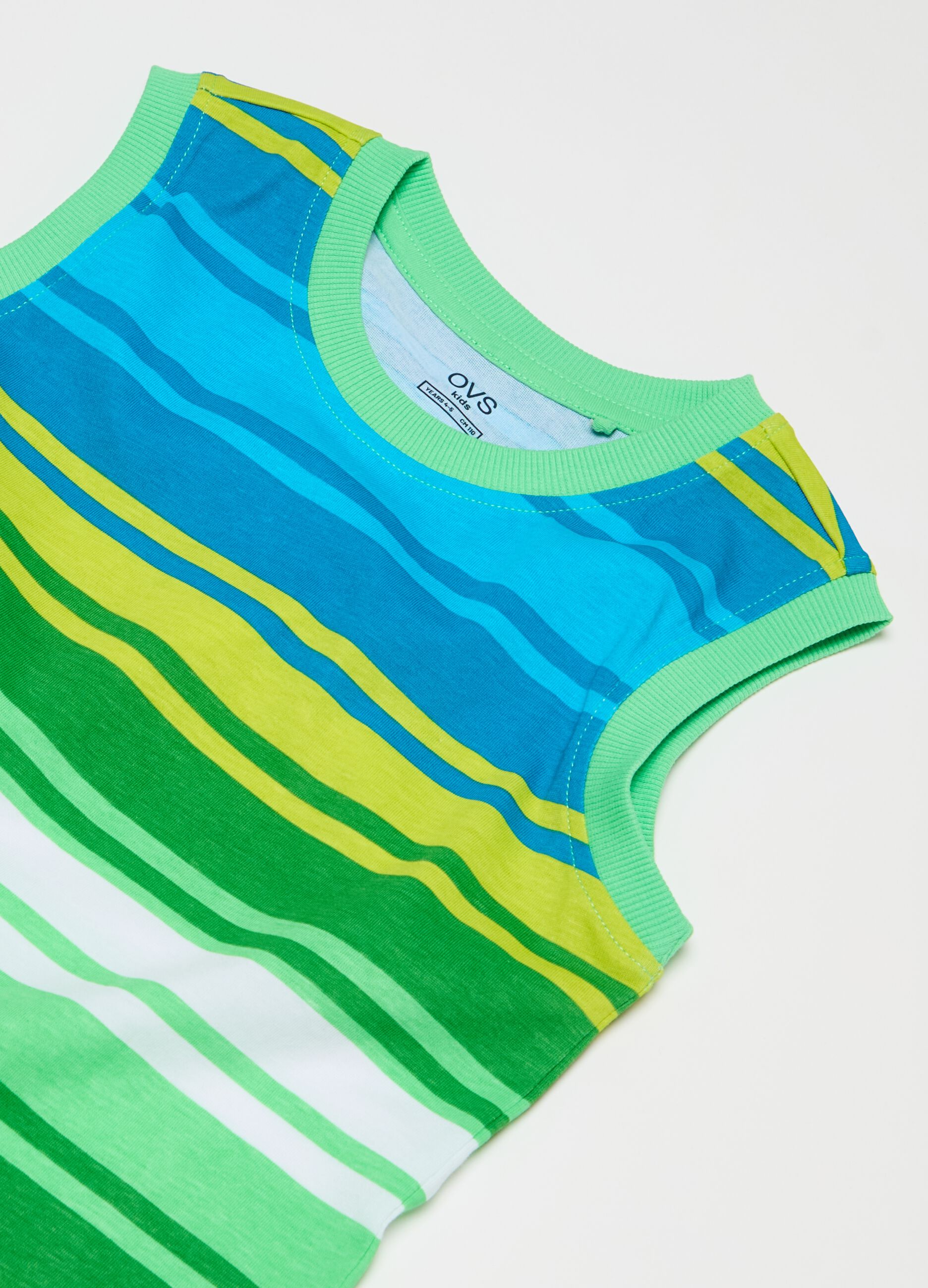 Tank top in cotone a righe