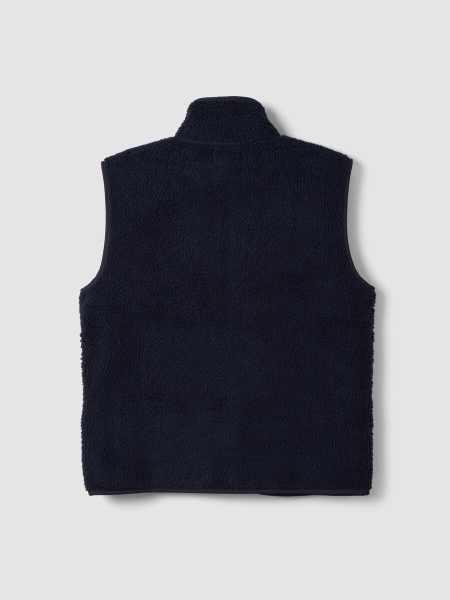 Gilet blu con colletto regular fit_6