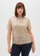 Beige short sleeve regular fit t-shirt with sequins_0