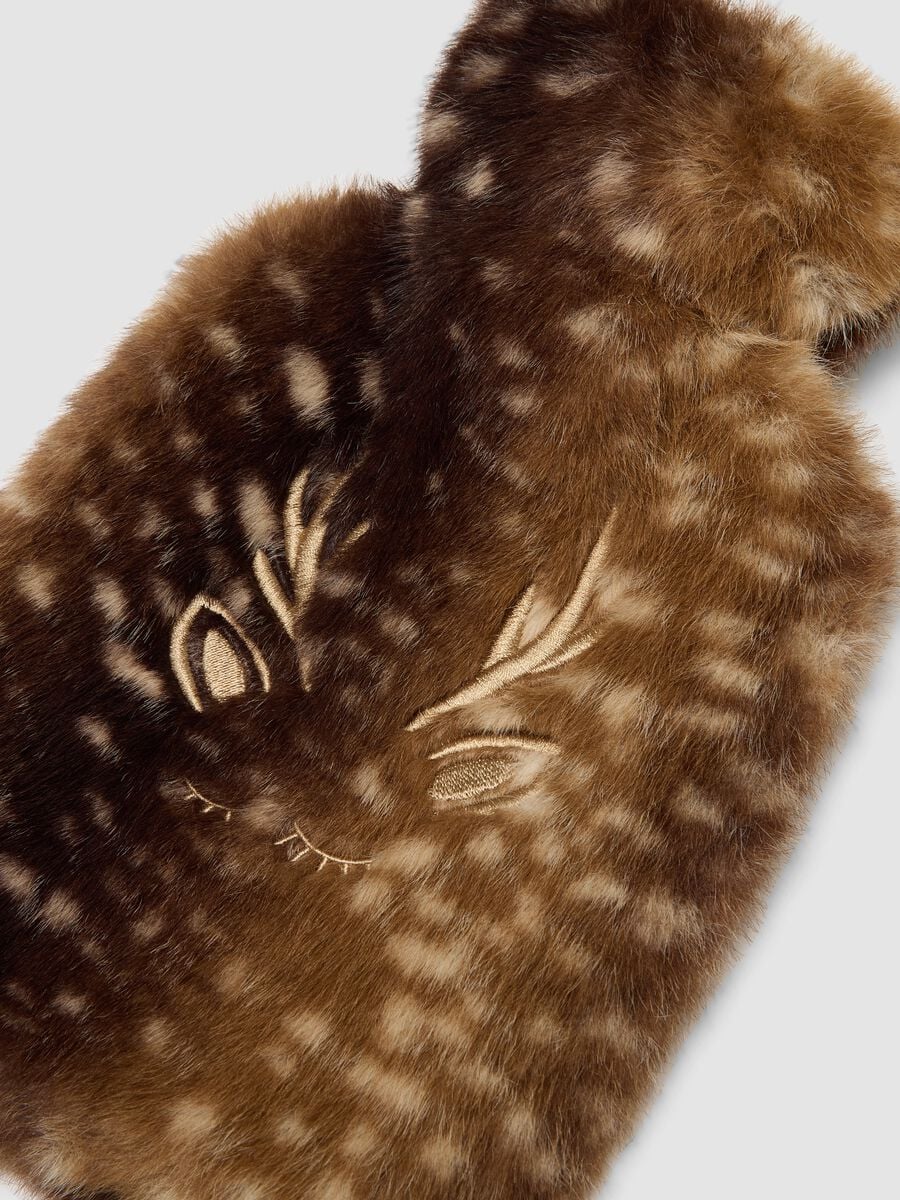 Borsa acqua calda marrone con effetto animalier_2
