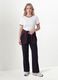 Black flare trousers in stretch viscose_0