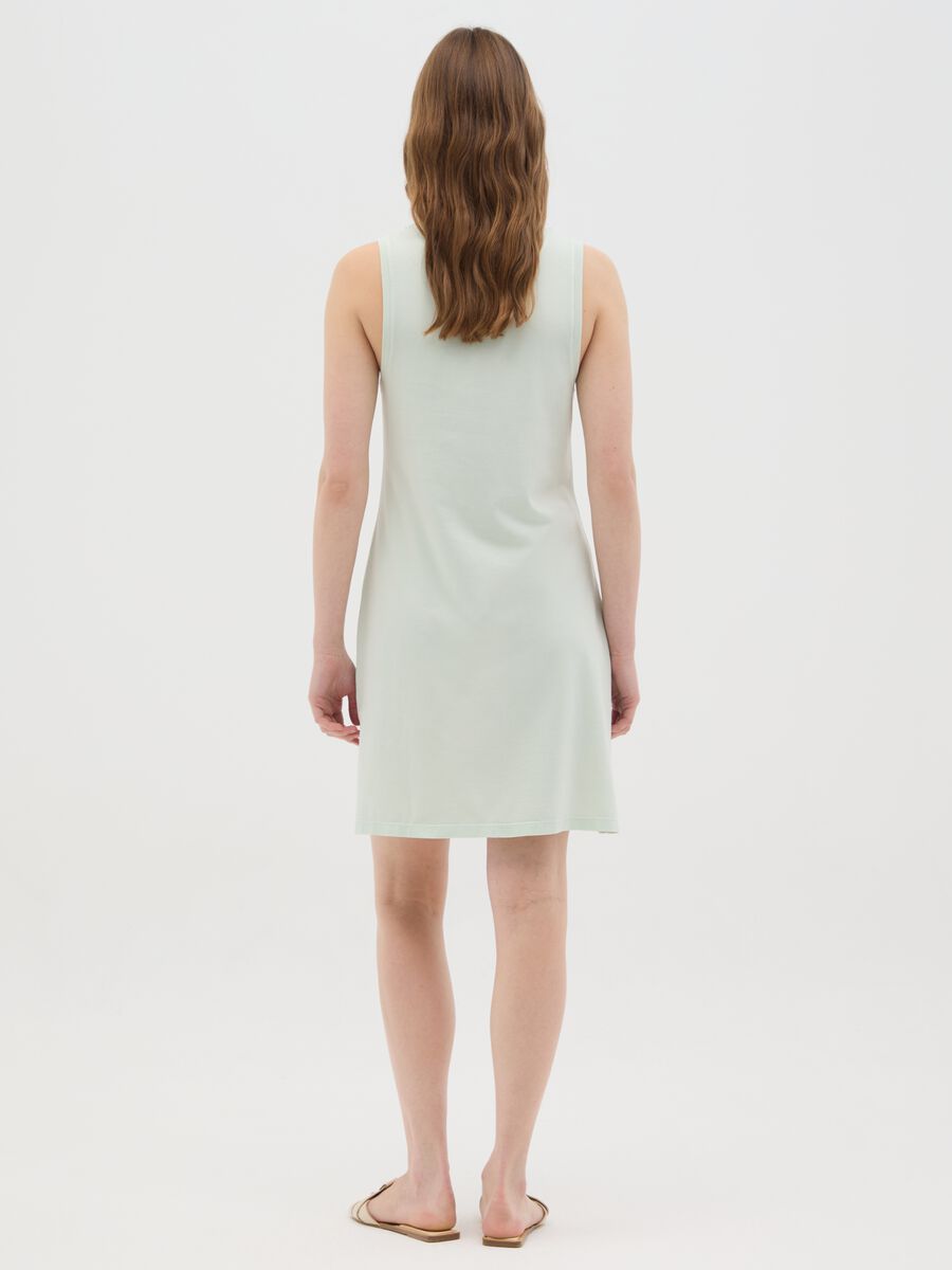 Women’s green long dress in 100% cotton_2