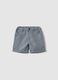 Blue and white checked cotton shorts for toddlers, regular fit_0