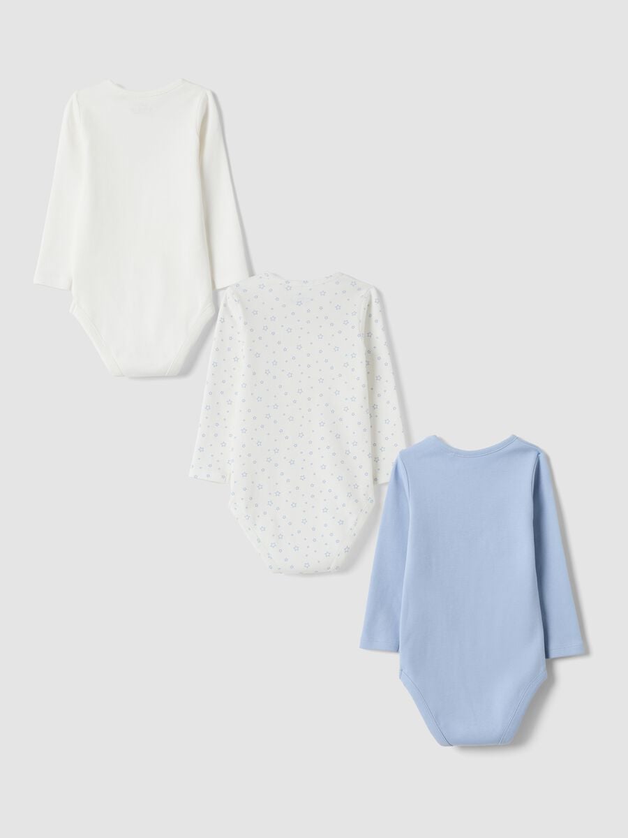 Tripack body azzurri e bianchi in puro cotone organico con girocollo_1