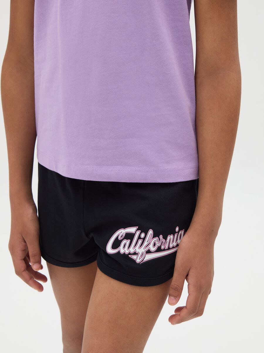 Shorts in felpa con stampa lettering_1