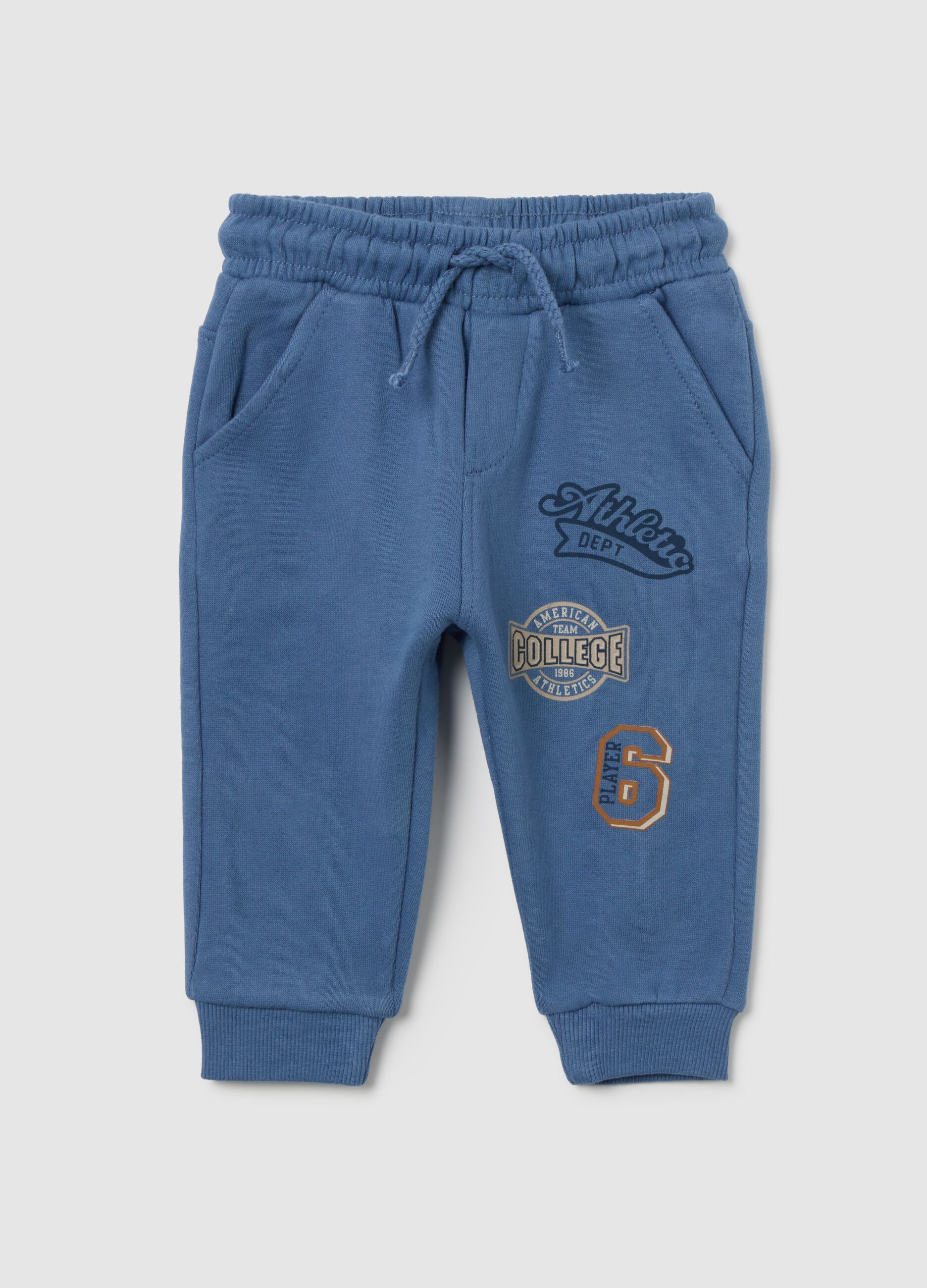 Blue cotton trousers for children