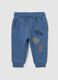 Blue cotton trousers for children_0