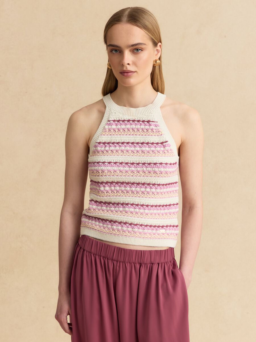 Multicolour cotton-blend tank top_2